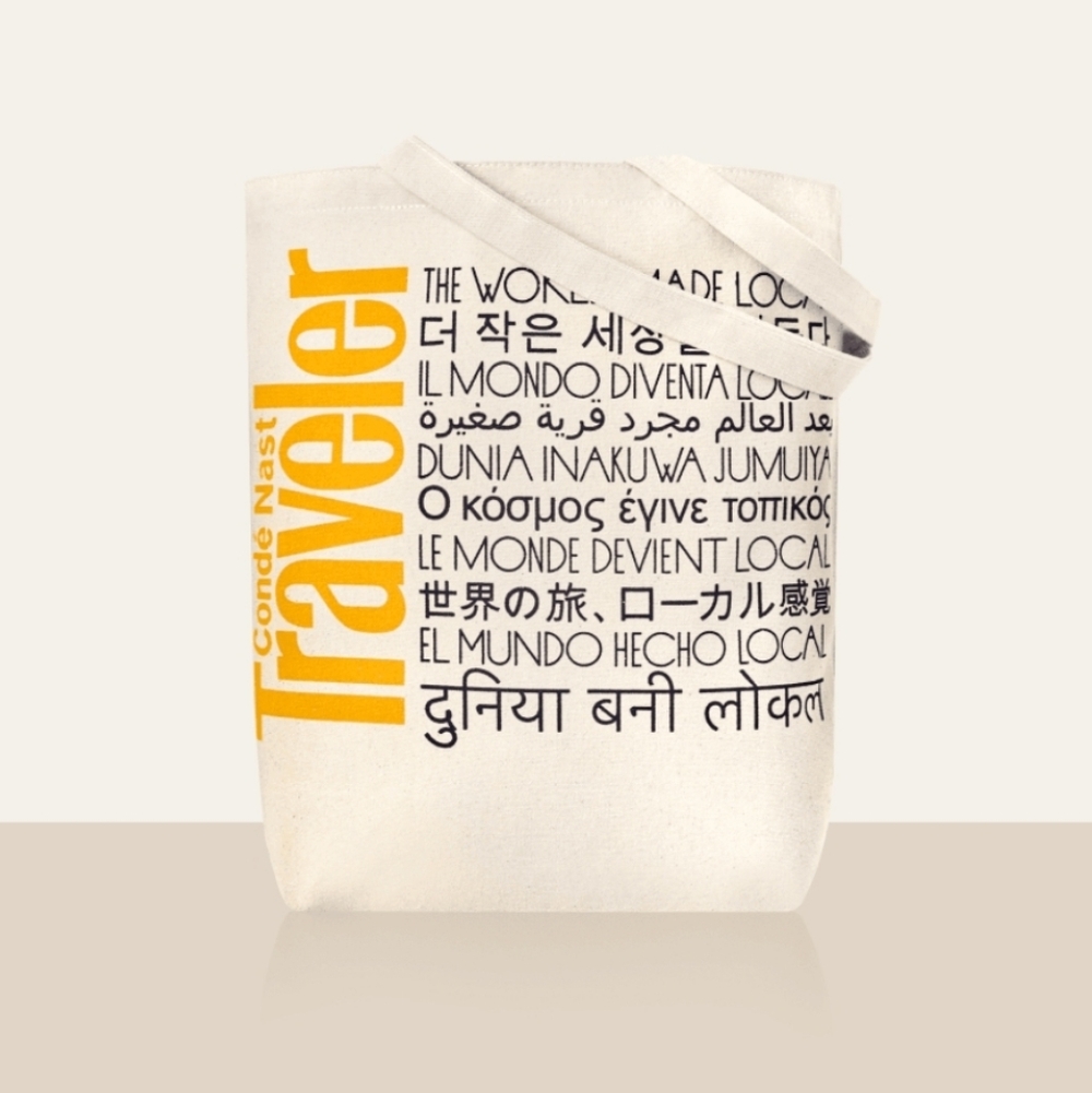 CONDE NAST Traveler Canvas Tote Bag Beige‎ "The World Made Local" S83